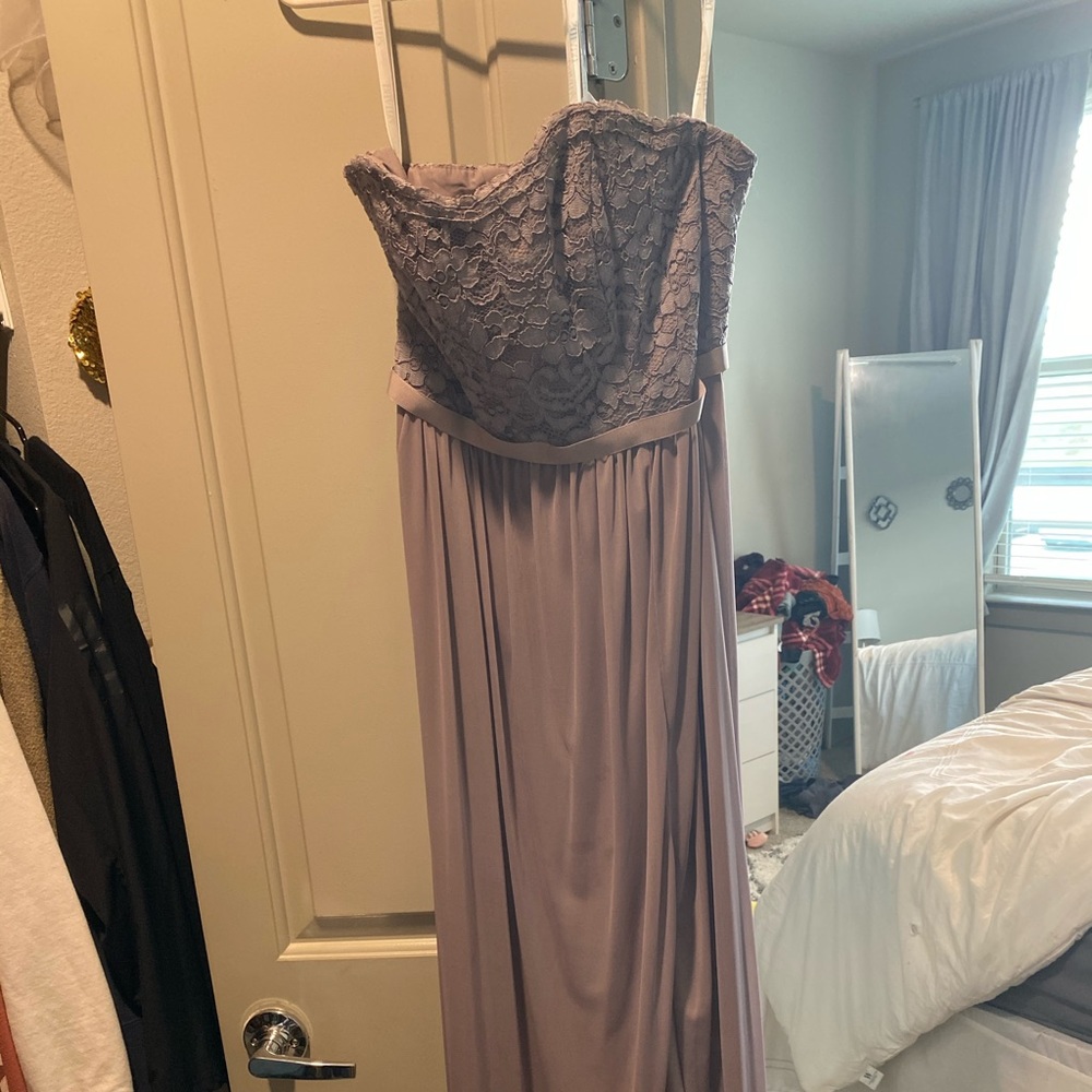 David’s Bridal Taupe Dress